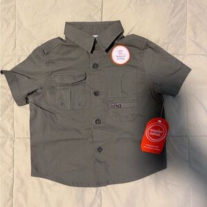 Wonder Nation Baby Olive Short Sleeve Shirt